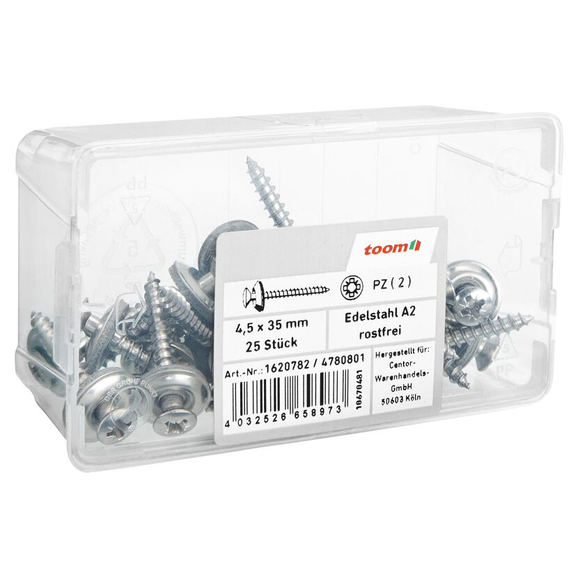 Spenglerschrauben Ø 4,5x 35 mm A2 DIN 7995 25 Stück