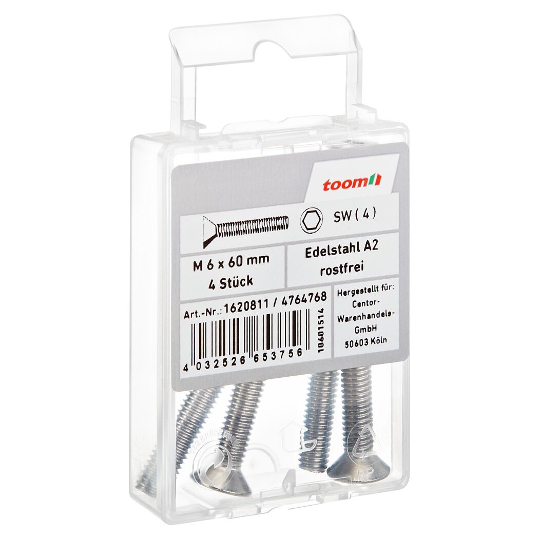 toom Senkschrauben M6 x 60 mm 4 Stück