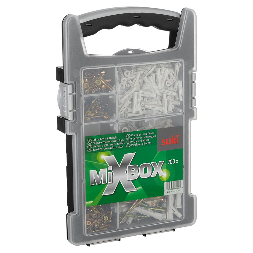 Mixbox Spanplattenschrauben mit Dübeln Stahl verzinkt 3,5 - 8,0 x 25 - 60 mm 700 Stück