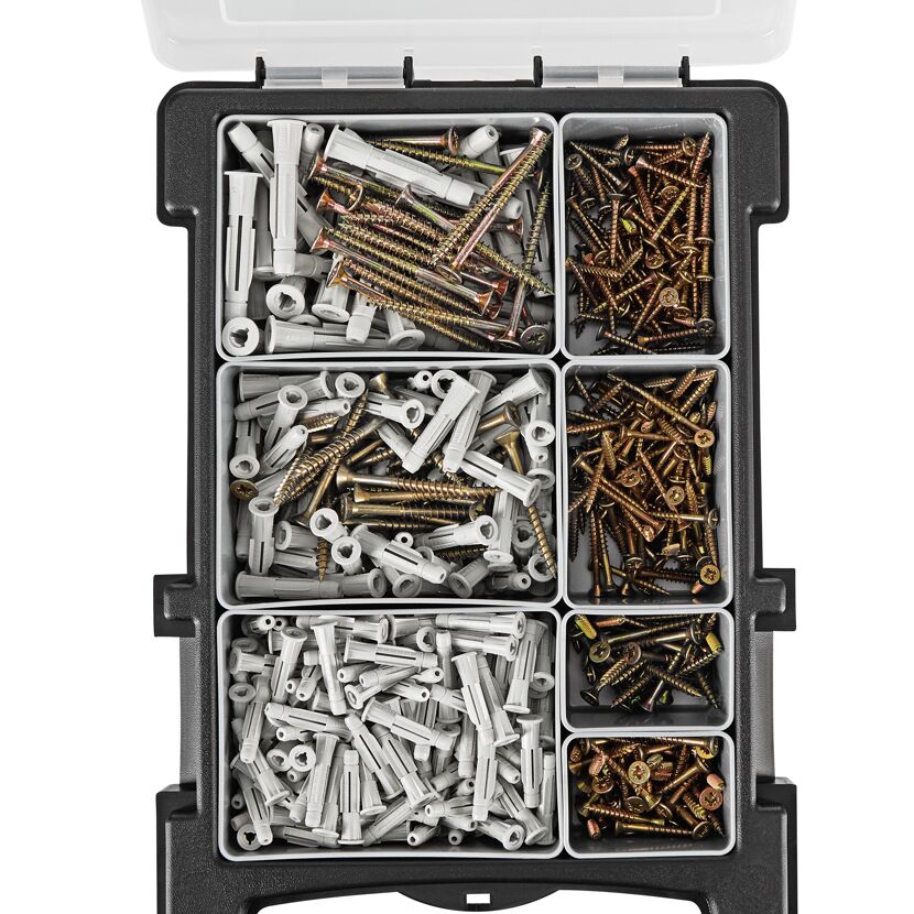 Mixbox Spanplattenschrauben mit Dübeln Stahl verzinkt 3,5 - 8,0 x 25 - 60 mm 700 Stück