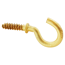 Schraubhaken Messing golden Ø 3,8 x 40 mm 6 Stück