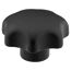 Sterngriffmutter M8 schwarz 50 x 32 mm