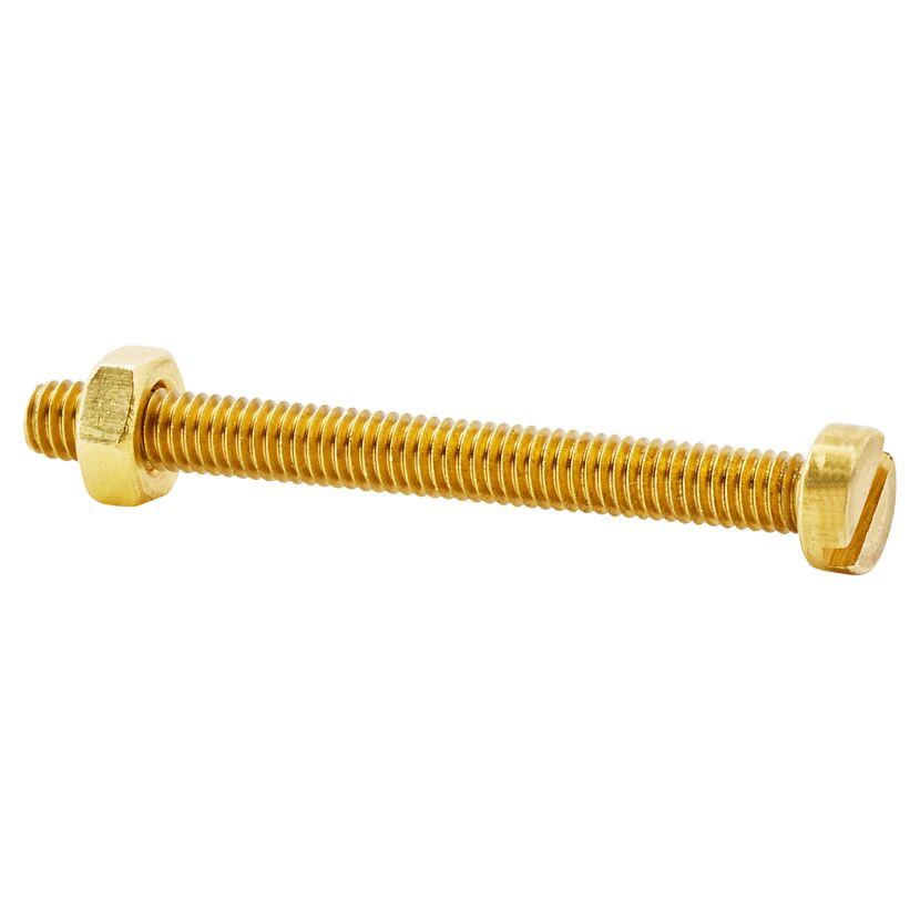 Zylinderschrauben SL Längsschlitz Messing blank M4 x 40 mm 6 Stück