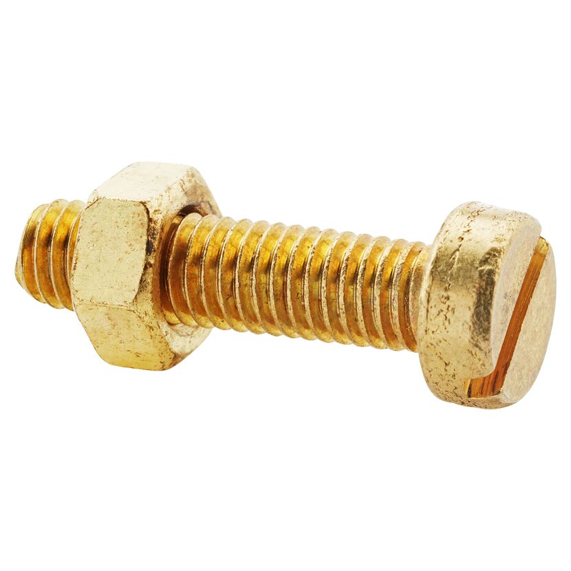 Zylinderschrauben SL Längsschlitz Messing blank M5 x 20 mm 6 Stück