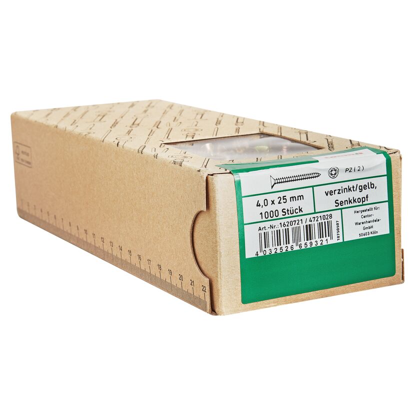 Spanplattenschrauben 'Basic' PZ2 Ø 4 x 25 mm 1000 Stück