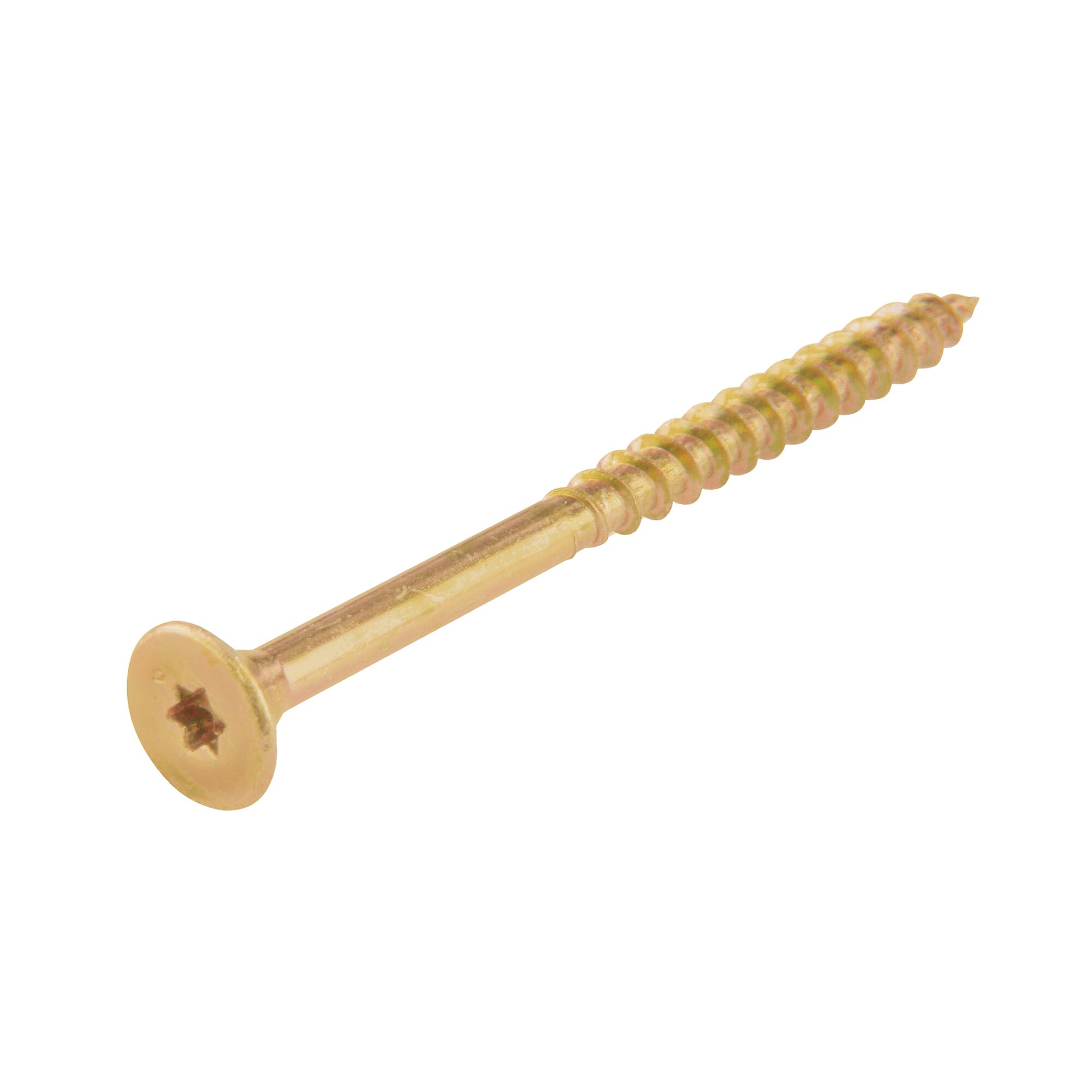 Goldene Schraube mit Kreuzschlitz