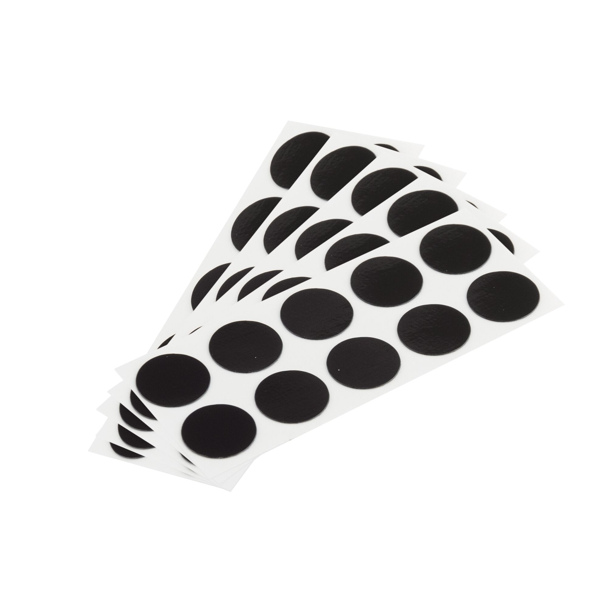 Schwarze Abdeckpads auf weißem Hintergrund