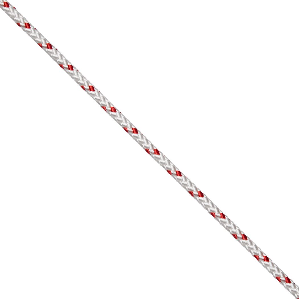 Starterleine Textil weiß/rot Meterware 4 mm