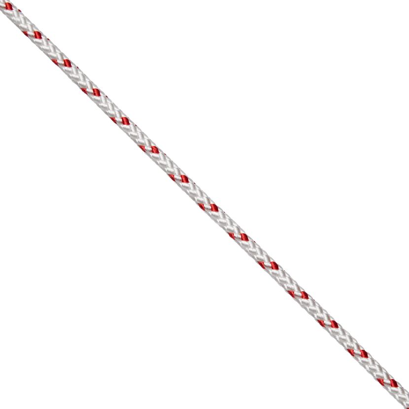 Starterleine Textil weiß/rot Meterware 4 mm