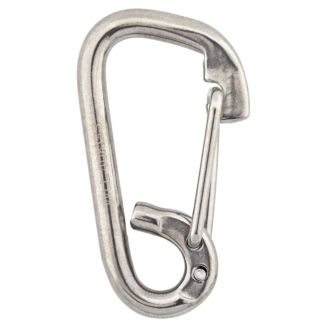 Karabiner mit Federbügel Edelstahl 6 mm