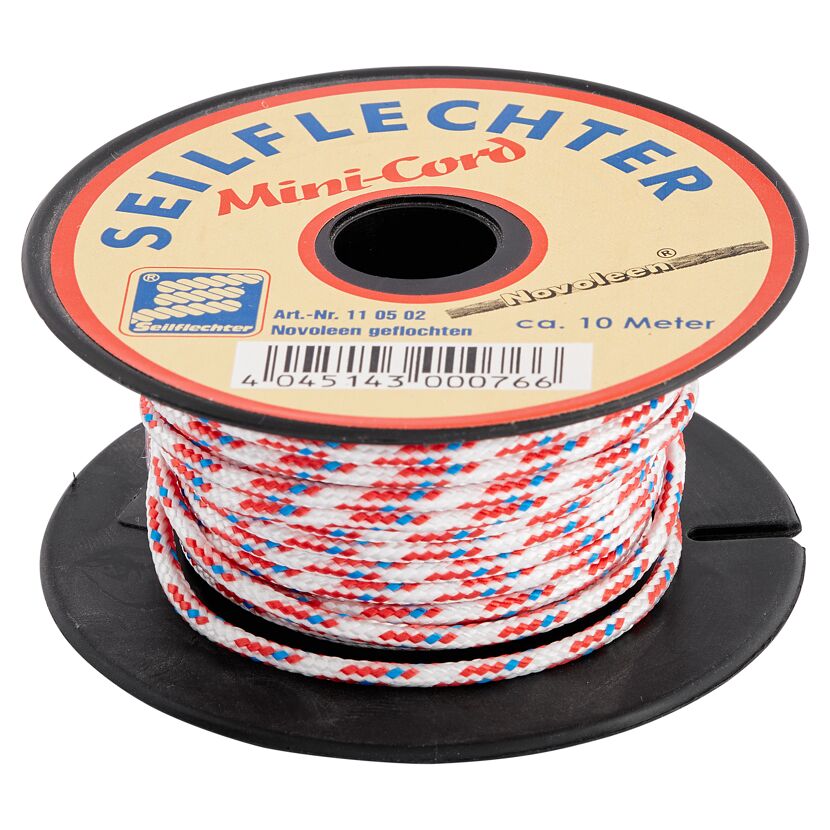 Minicord-Schnur Novoleen® weiß-rot-blau 2 mm