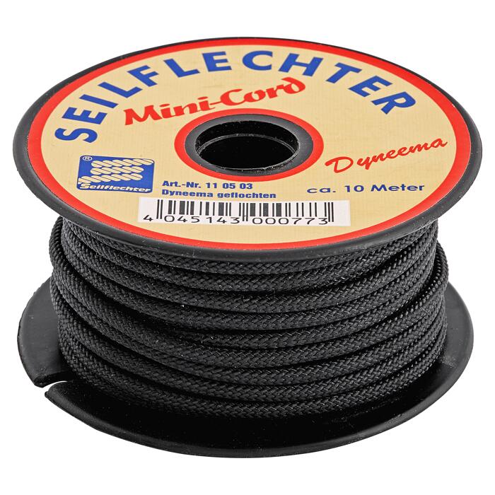 Minicord-Schnur Dyneema schwarz 3 mm