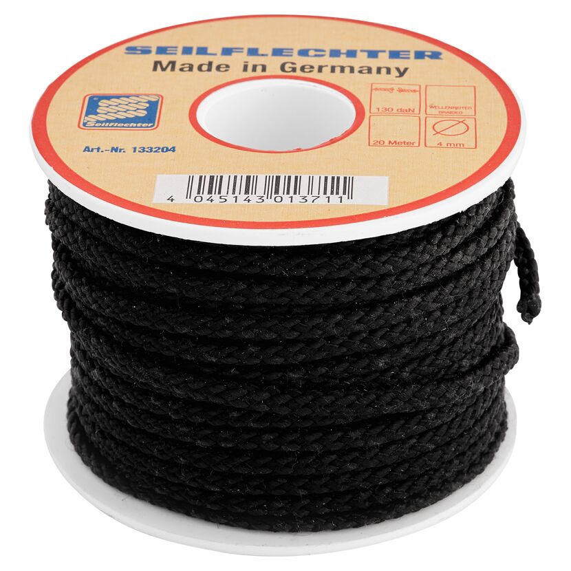 Wellenreiterleine Polypropylen schwarz 4 mm