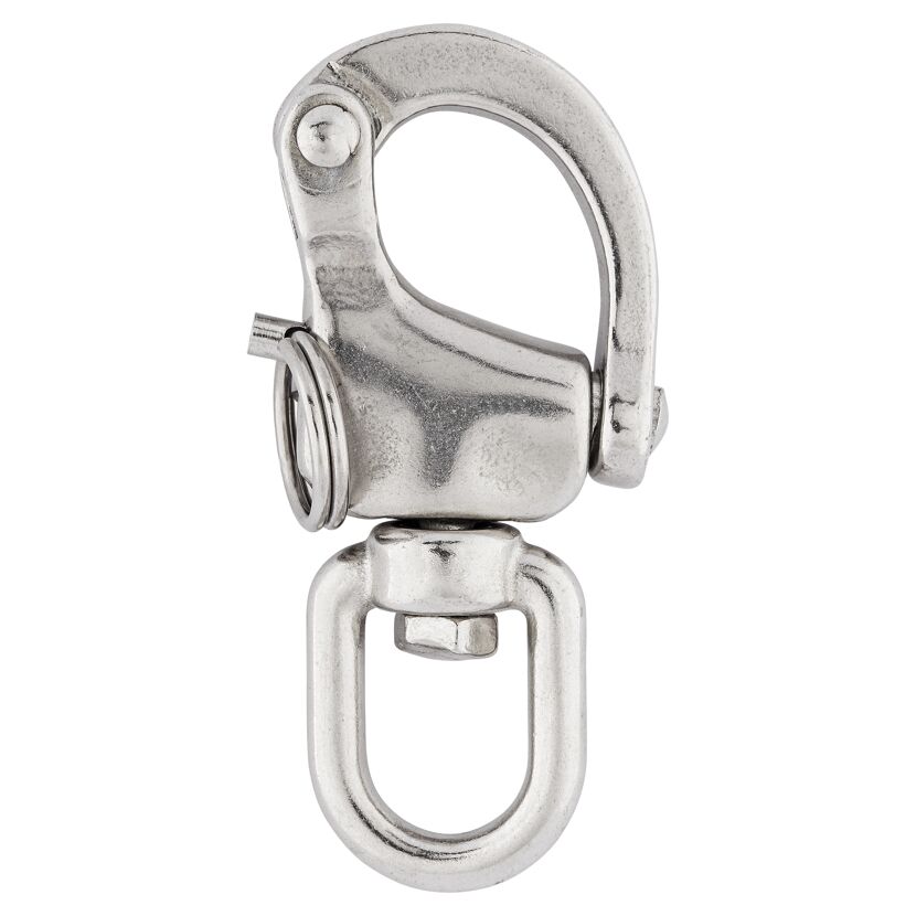Schnappschäkel mit Wirbelauge Edelstahl A4 Ø 12 mm