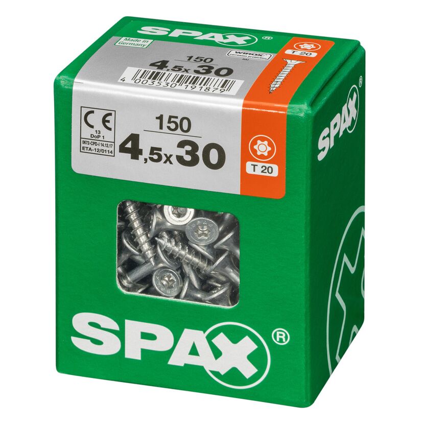 Universalschraube T-Star plus T20 Stahl 150 Stück 4,5 x 30 mm