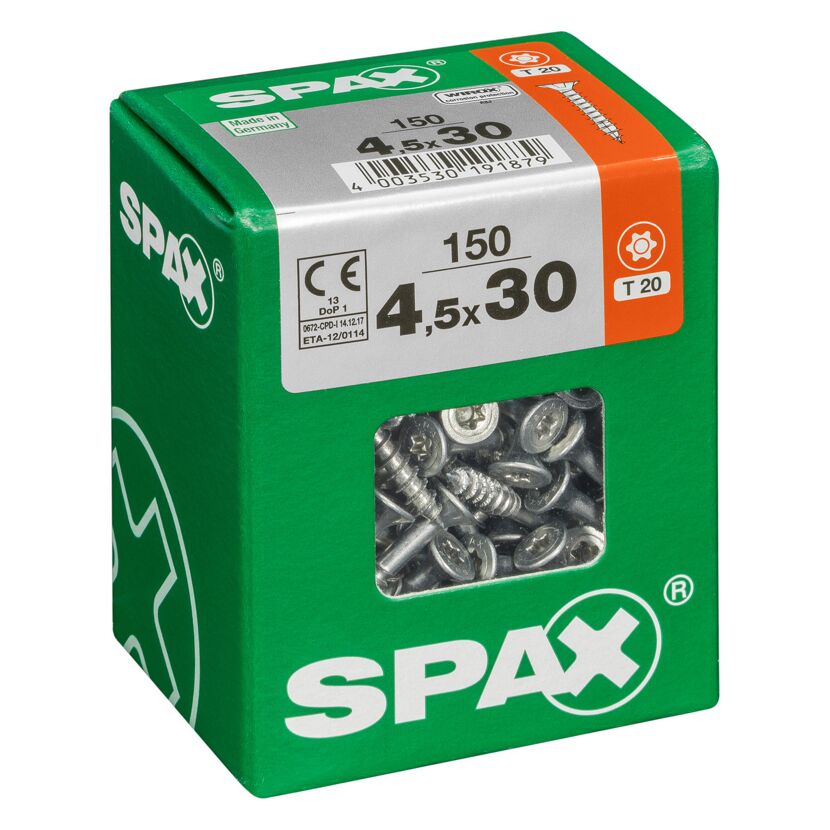 Universalschraube T-Star plus T20 Stahl 150 Stück 4,5 x 30 mm