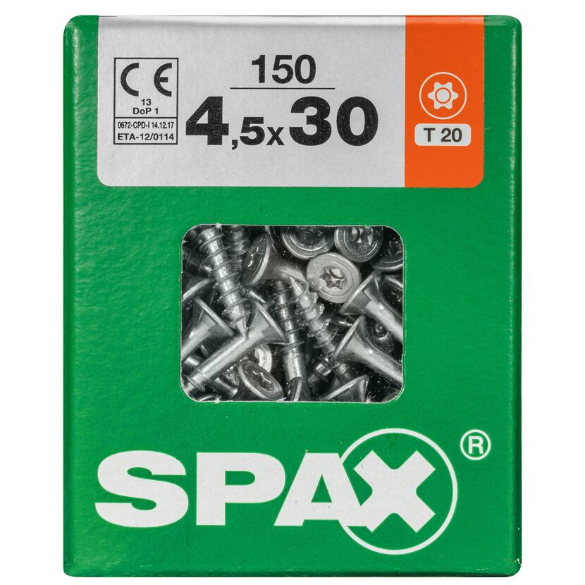 Universalschraube T-Star plus T20 Stahl 150 Stück 4,5 x 30 mm