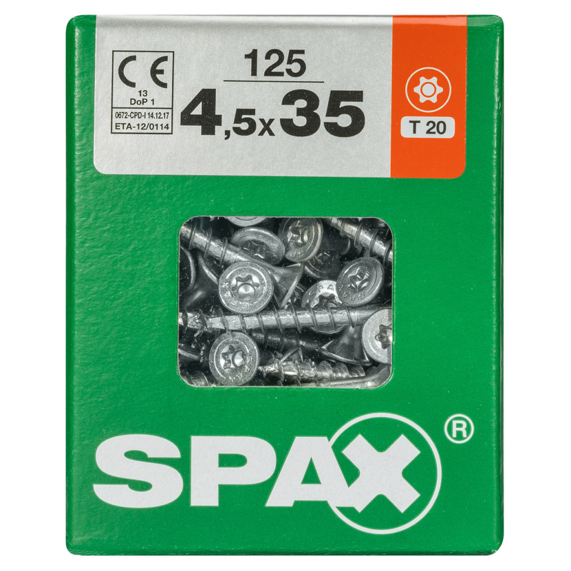 Universalschraube T-Star plus T20 Stahl 125 Stück 4,5 x 35 mm