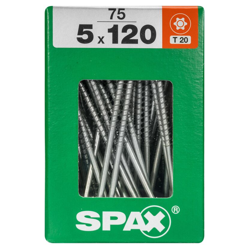 Universalschrauben T20 T-Star plus Edelstahl verzinkt 5,0 x 120 mm 75 Stück