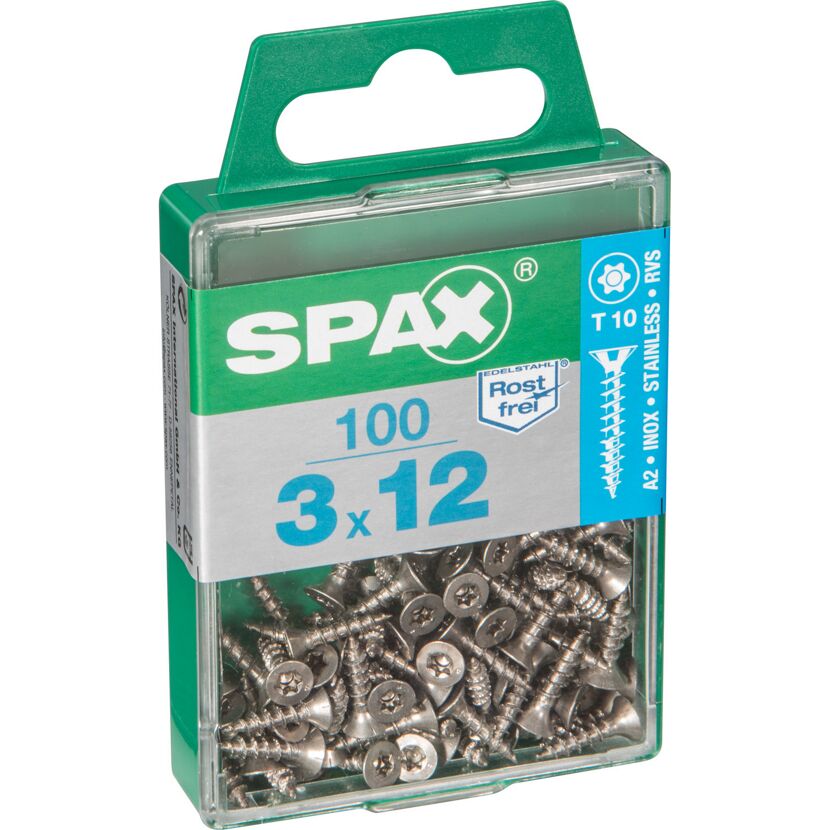 Holzschrauben T10 T-Star plus Edelstahl A2 3,0 x 12 mm 100 Stück