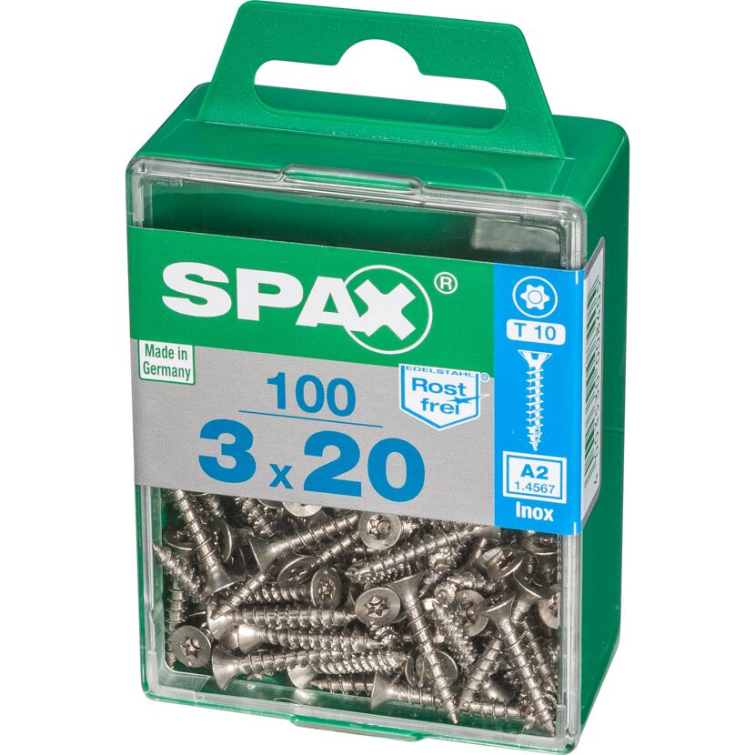Holzschrauben T10 T-Star plus Edelstahl A2 3,0 x 20 mm 100 Stück