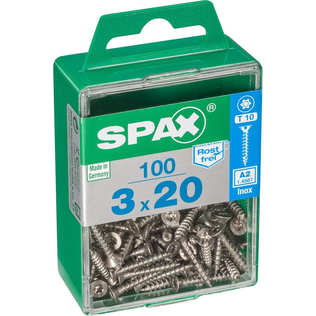 Holzschrauben T10 T-Star plus Edelstahl A2 3,0 x 20 mm 100 Stück