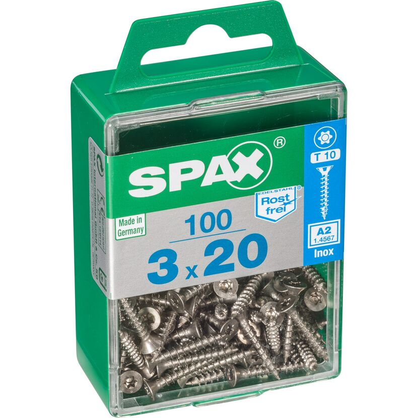 Holzschrauben T10 T-Star plus Edelstahl A2 3,0 x 20 mm 100 Stück