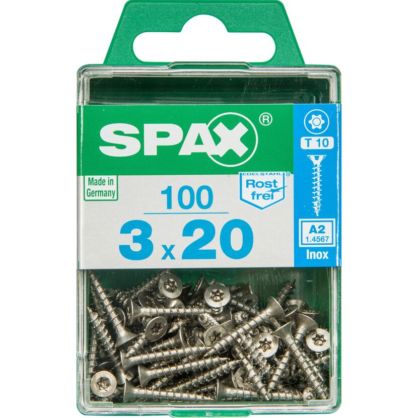 Holzschrauben T10 T-Star plus Edelstahl A2 3,0 x 20 mm 100 Stück