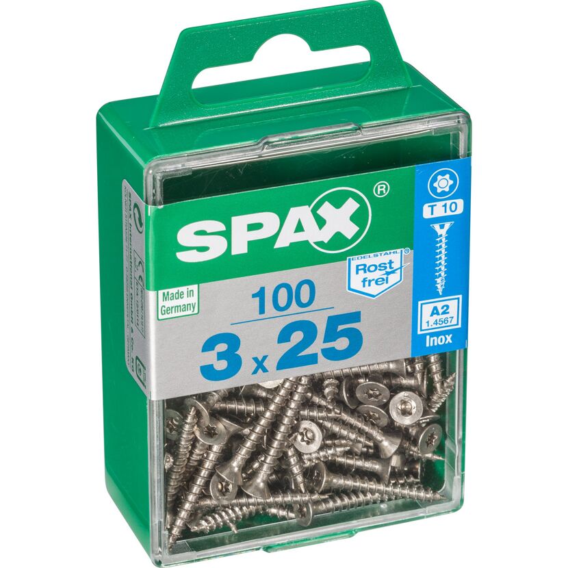 Holzschrauben T10 T-Star plus Edelstahl A2 3,0 x 25 mm 100 Stück