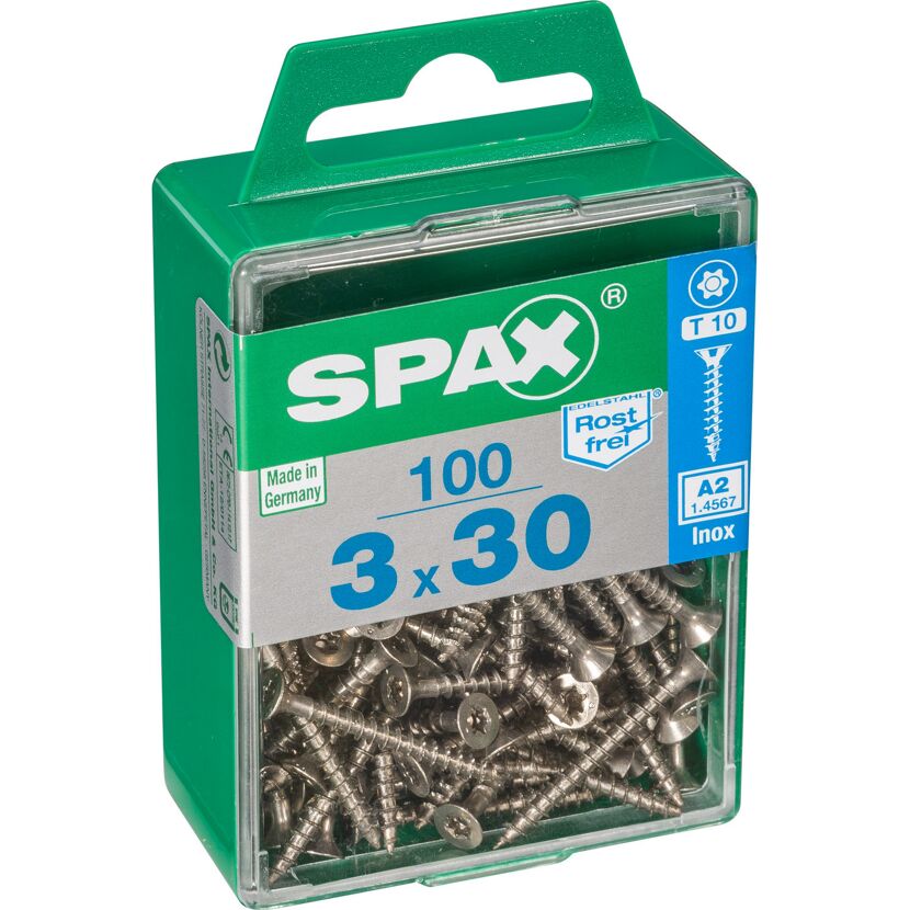 Holzschrauben T10 T-Star plus Edelstahl A2 3,0 x 30 mm 100 Stück