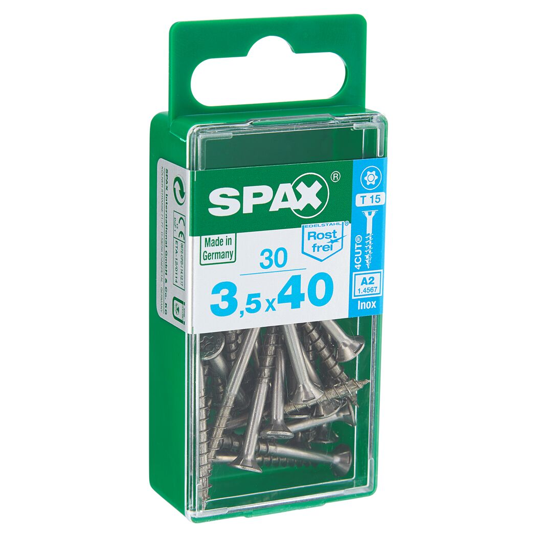SPAX Edelstahlschrauben 3,5 x 40 mm, 30 Stück