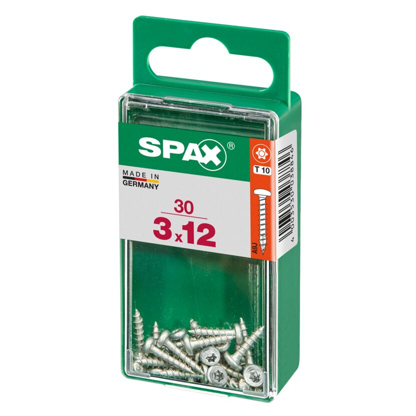 Universalschrauben Halbrundkopf T-Star plus T10 Stahl Ø 3 x 12 mm 30 Stück