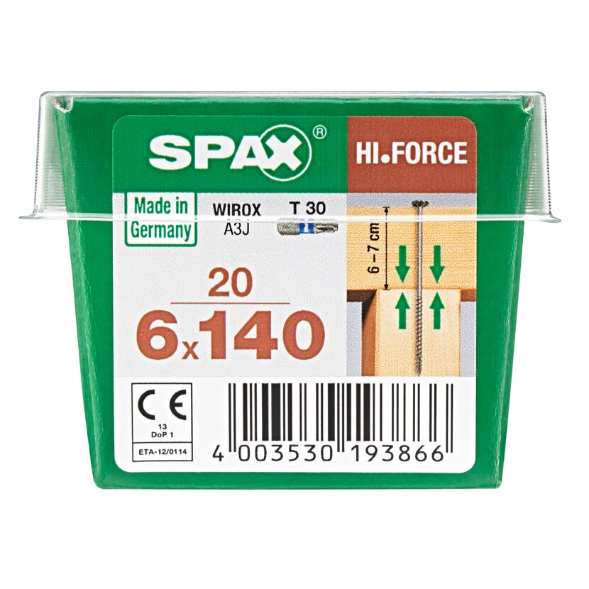 Holzschrauben 'Hi-Force' Ø 6 x 140 mm 20 Stück