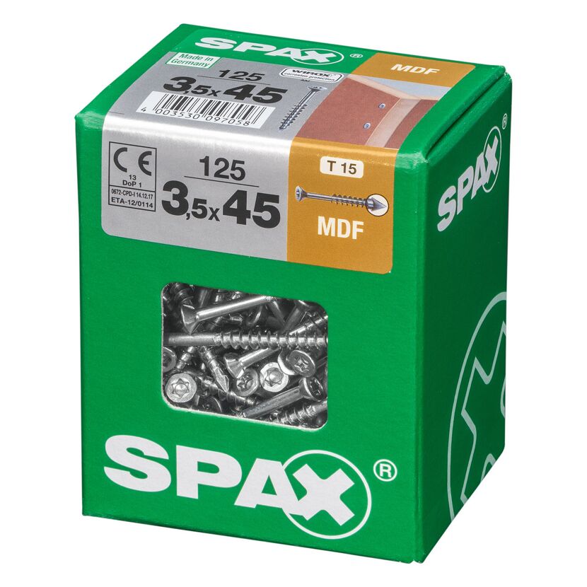 MDF-Schrauben T-Star plus T15 3,5 x 45 mm 125 Stück