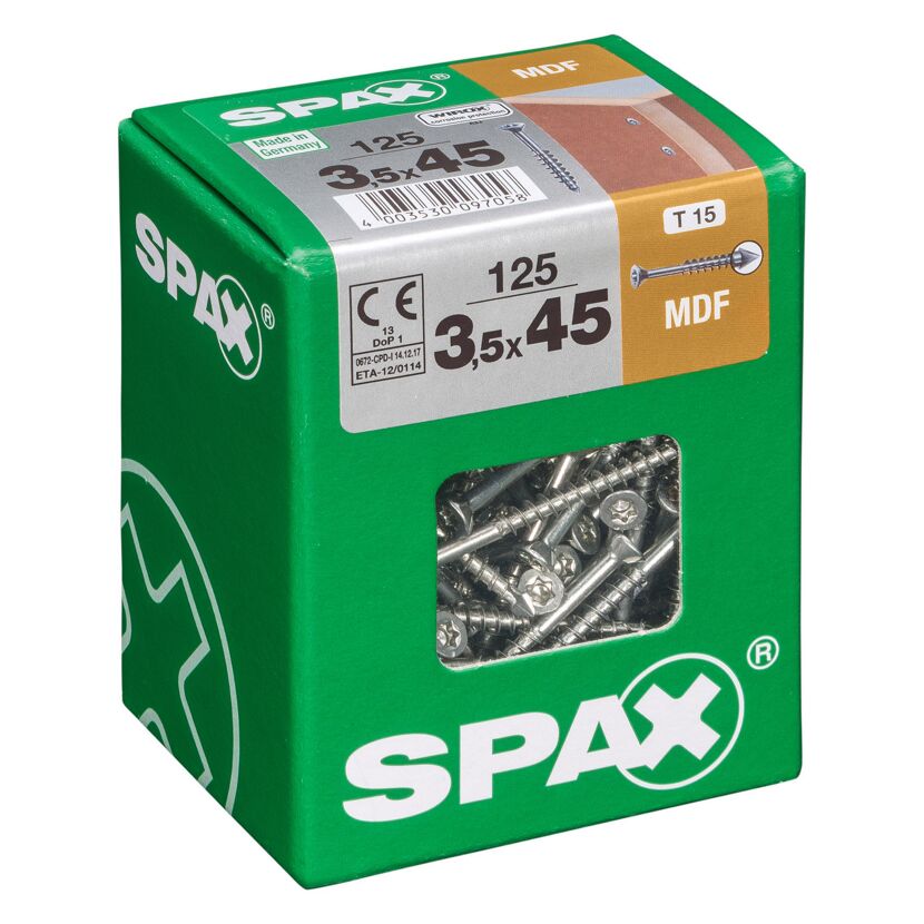 MDF-Schrauben T-Star plus T15 3,5 x 45 mm 125 Stück