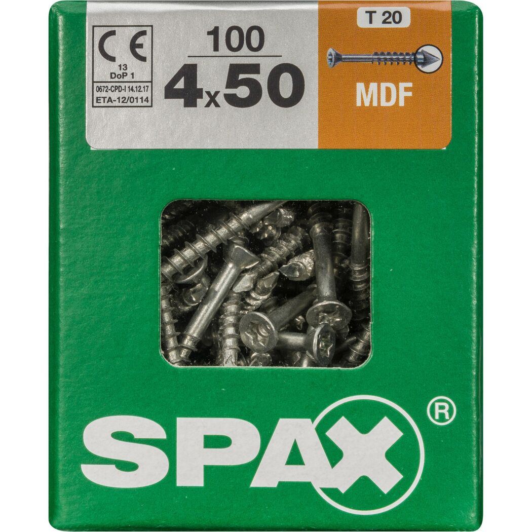 MDF-Schrauben T20 Stahl verzinkt 4 x 50 mm 100 Stück