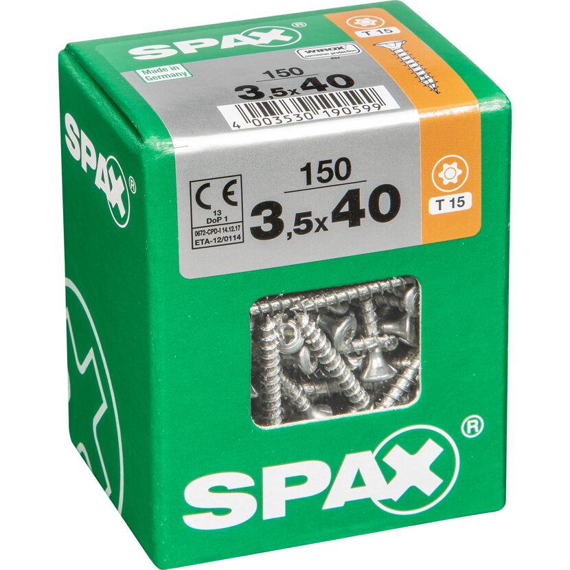 Linsensenkkopfschrauben T-Star plus T15 Stahl 3,5 x 40 mm 150 Stück