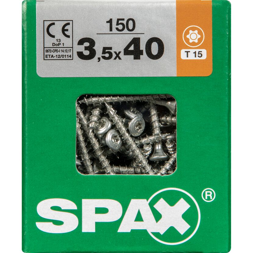 Linsensenkkopfschrauben T-Star plus T15 Stahl 3,5 x 40 mm 150 Stück