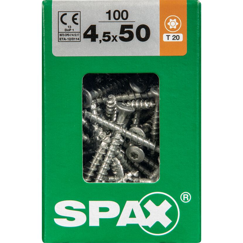 Linsensenkkopfschrauben T-Star plus T20 4,5 x 50 mm 100 Stück