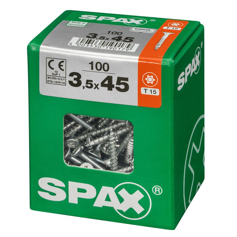 Universalschraube T-Star plus T15 Stahl 3,5 x 45 mm 100 Stück