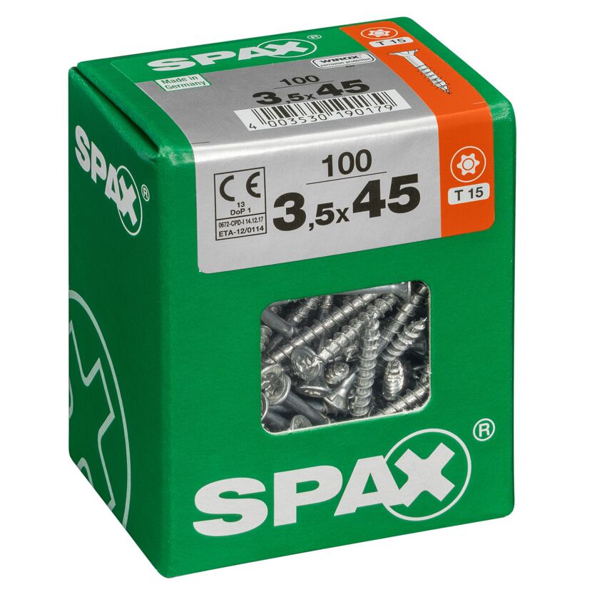 Universalschraube T-Star plus T15 Stahl 3,5 x 45 mm 100 Stück