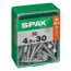 50 SPAX Schrauben 4,5x30 mm in einer grünen Box