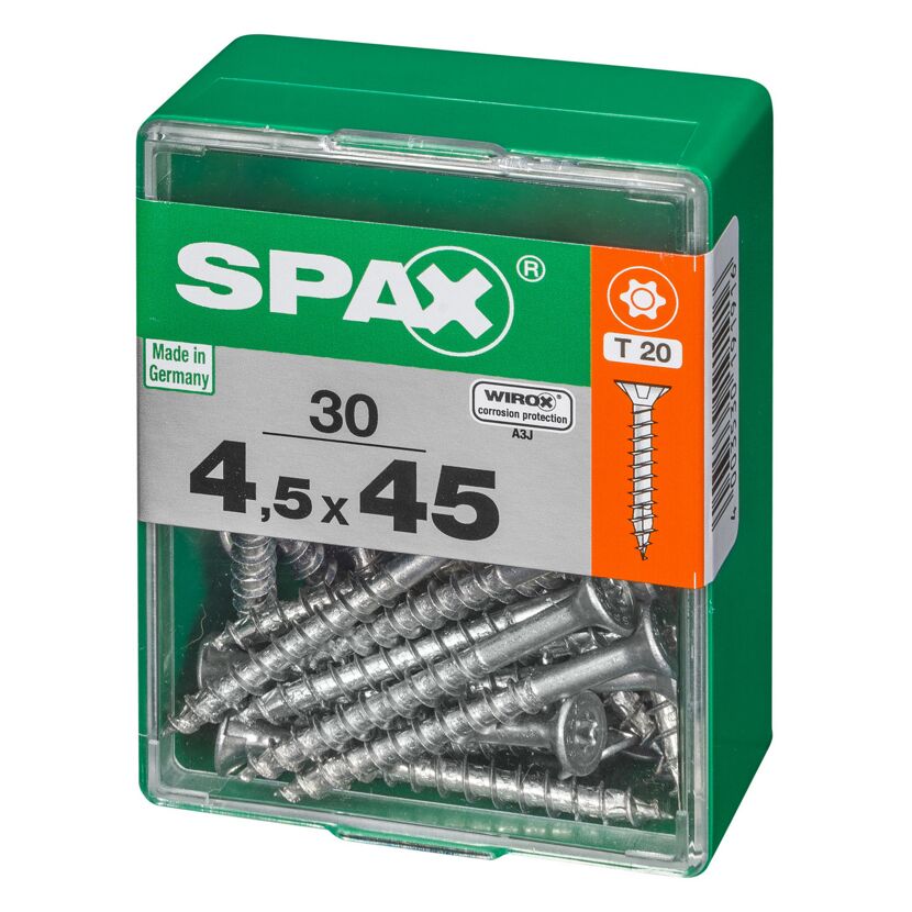 SPAX Schrauben 4,5 x 45 mm, 30 Stück in Box