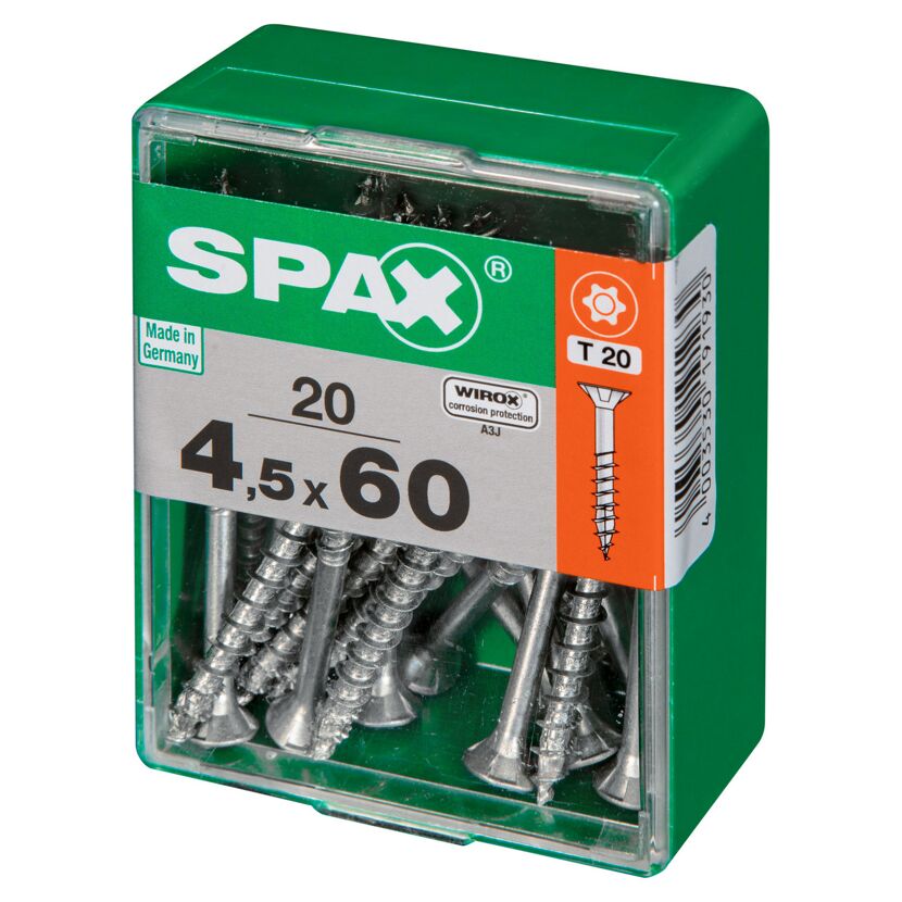 SPAX Schrauben 4,5x60 mm, 20 Stück in Box