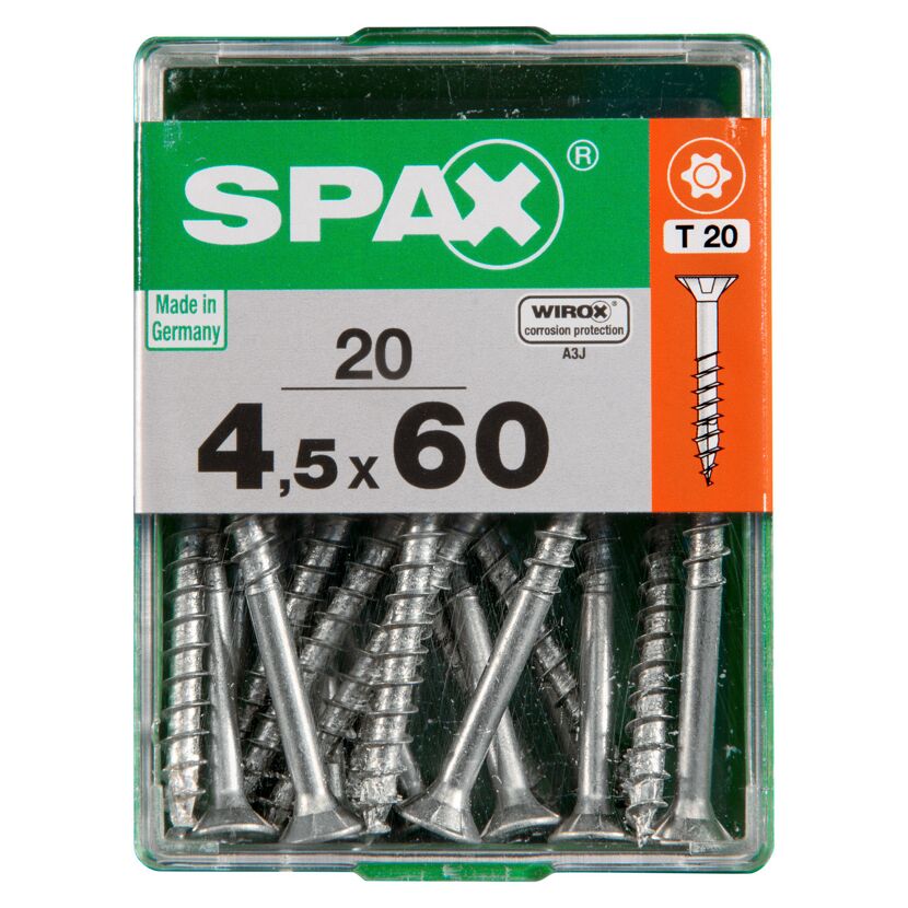 SPAX Schrauben 4,5 x 60 mm, 20 Stück