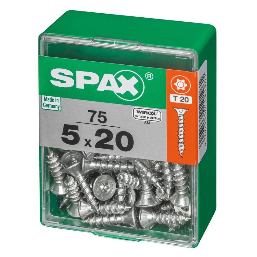 Universalschrauben T20 T-Star plus Edelstahl verzinkt 5,0 x 20 mm 75 Stück