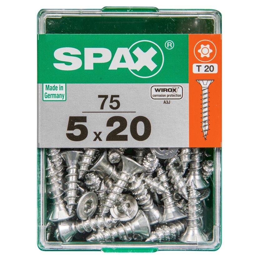 Universalschrauben T20 T-Star plus Edelstahl verzinkt 5,0 x 20 mm 75 Stück