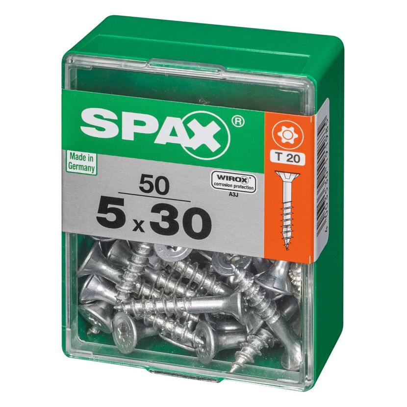 Universalschrauben T20 T-Star plus Edelstahl verzinkt 5,0 x 30 mm 50 Stück
