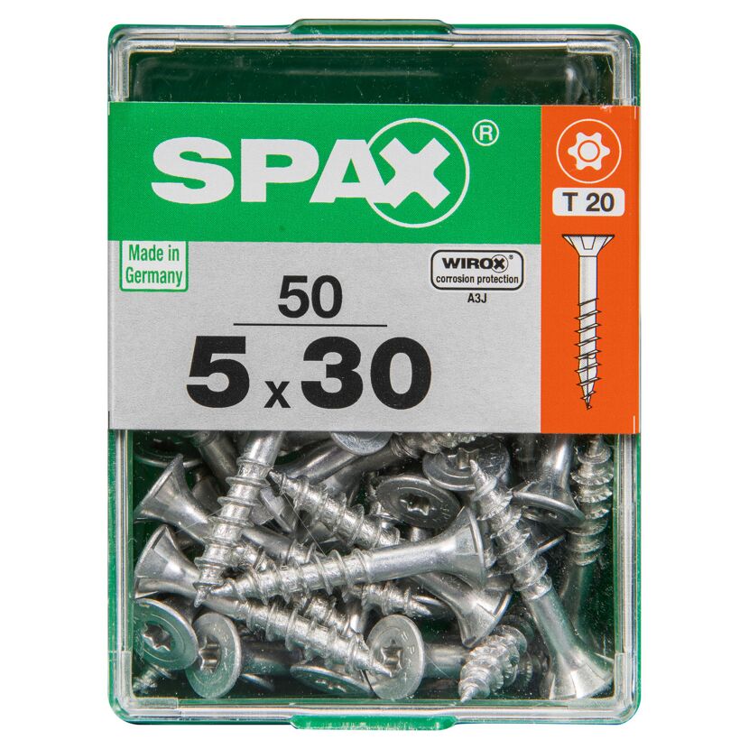 Universalschrauben T20 T-Star plus Edelstahl verzinkt 5,0 x 30 mm 50 Stück