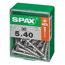Universalschrauben T20 T-Star plus Edelstahl verzinkt 5,0 x 40 mm 30 Stück